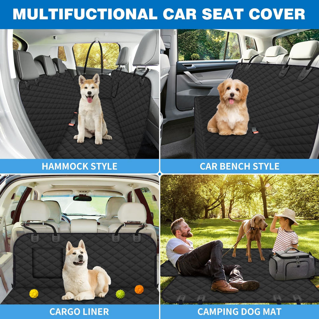 Collapsible Dog Car Seat Cover for Back Seat, Waterproof Back Seat Pet Cover
