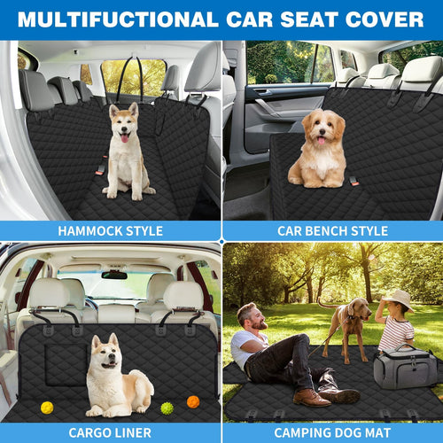 Collapsible Dog Car Seat Cover for Back Seat, Waterproof Back Seat Pet Cover