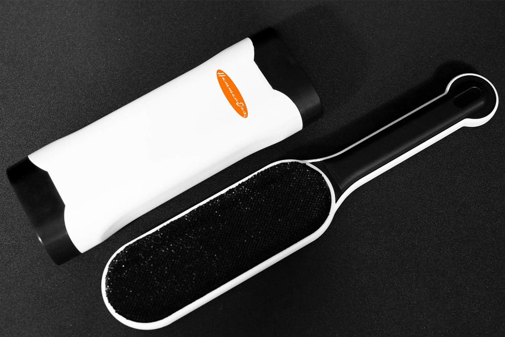 Lint Remover Pet Hair - Reusable Dog Hair My Pet Hair Remover Brush for Clothes Sturdy Handle Dog Hair Furniture Remover with Self-Cleaning Base (Upgrade Version Black)